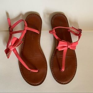 american eagle pink bow sandals